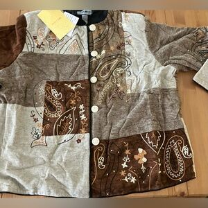 NWT Indigo Moon Patchwork Paisley Jacket Embroidered Fall Size 2X Vintage Rare